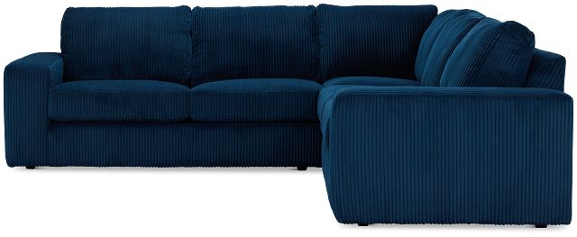 Charlie Dark Blue Fabric Small Two-arm Sectional