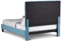 Collin Blue Velvet Platform Bed