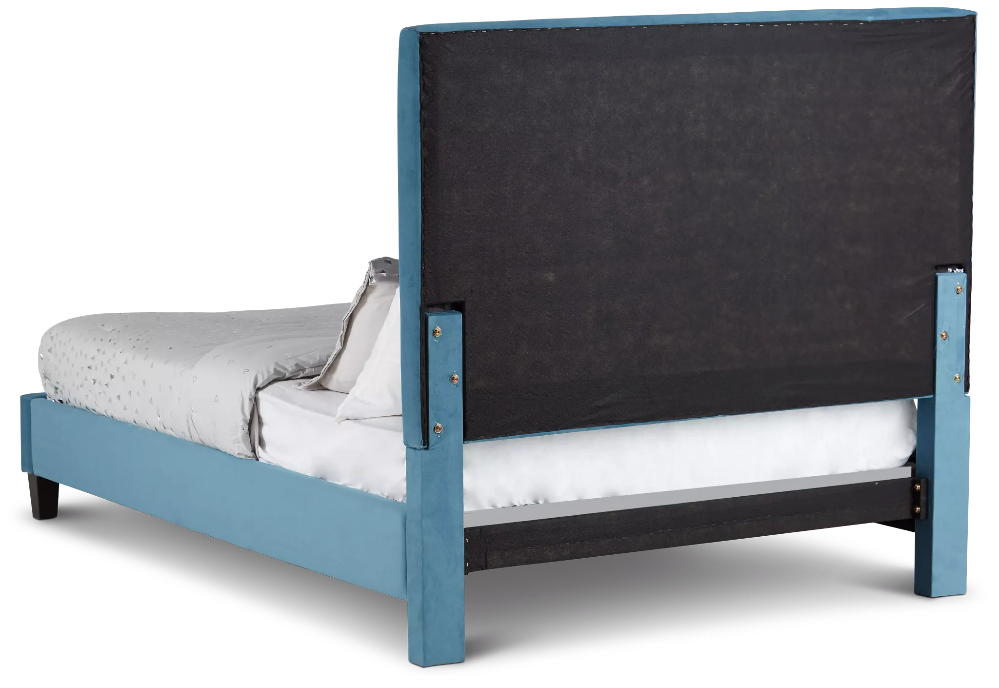 Collin Blue Velvet Platform Bed