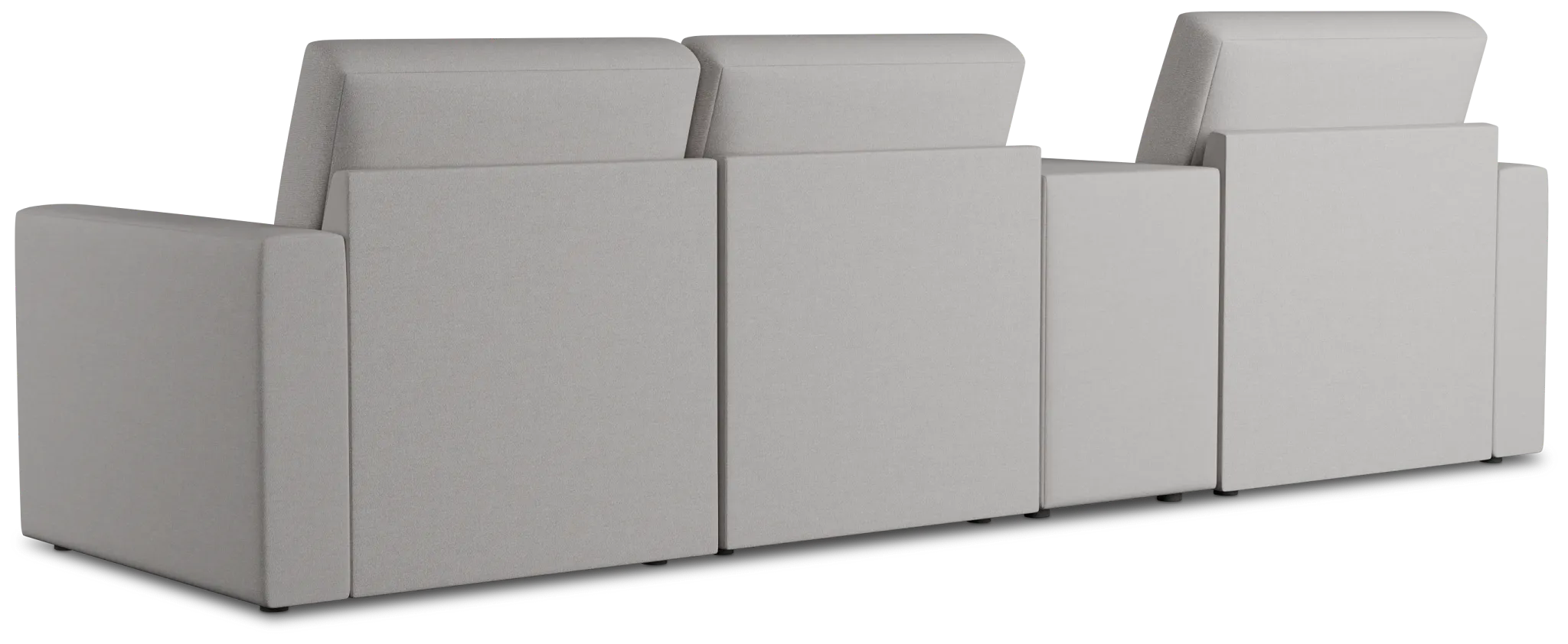 Citymod Light Gray Fabric Small Left Chaise Sectional With Media Console