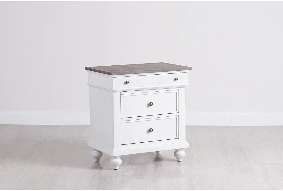 Grand Bay Two Tone Wood Nightstand Bedroom Nightstands City Furniture