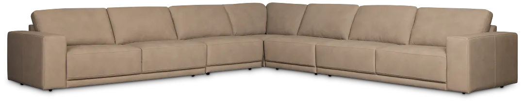 Kellan Taupe Leather Large Two-arm Sectional