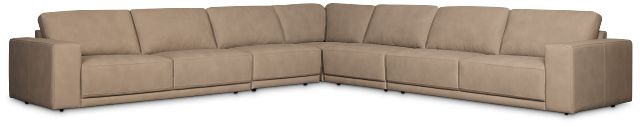 Kellan Taupe Leather Large Two-arm Sectional