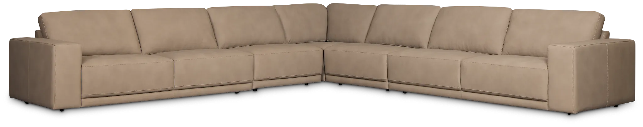 Kellan Taupe Leather Large Two-arm Sectional