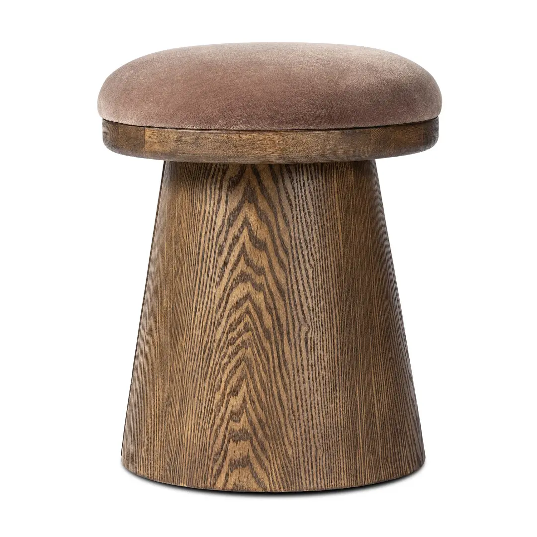 Four Hands Moli Brown Velvet Accent Stool Four Hands Moli Brown Velvet Accent Stool
