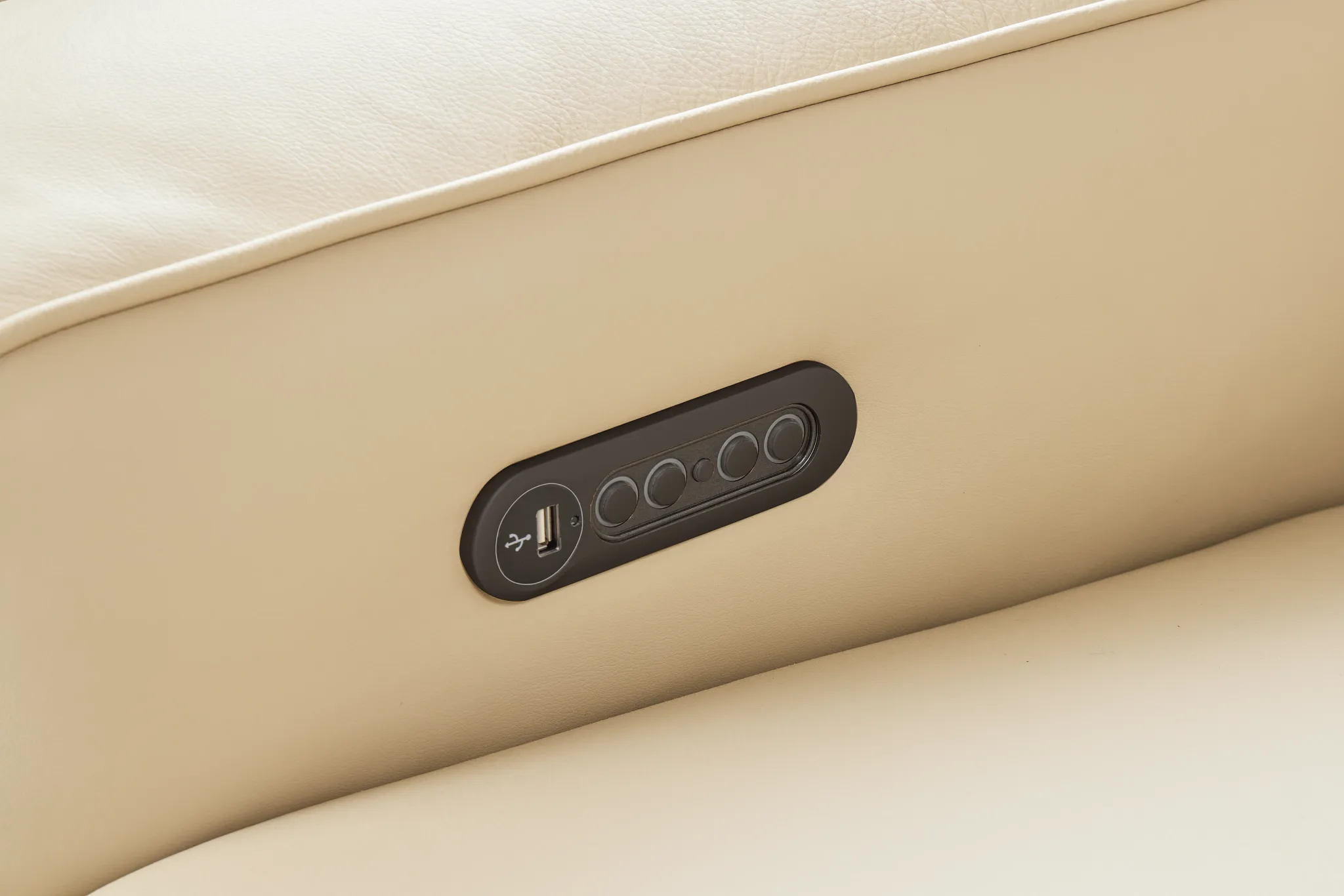 Tidal Beige Lthr/vinyl Large Dual Power Reclining Two-arm Sectional