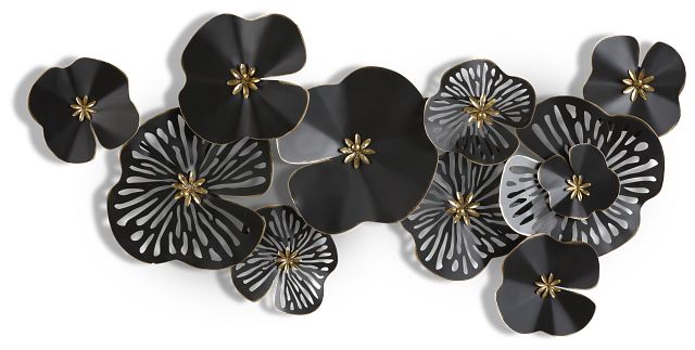 Nora Black Floral Wall Art