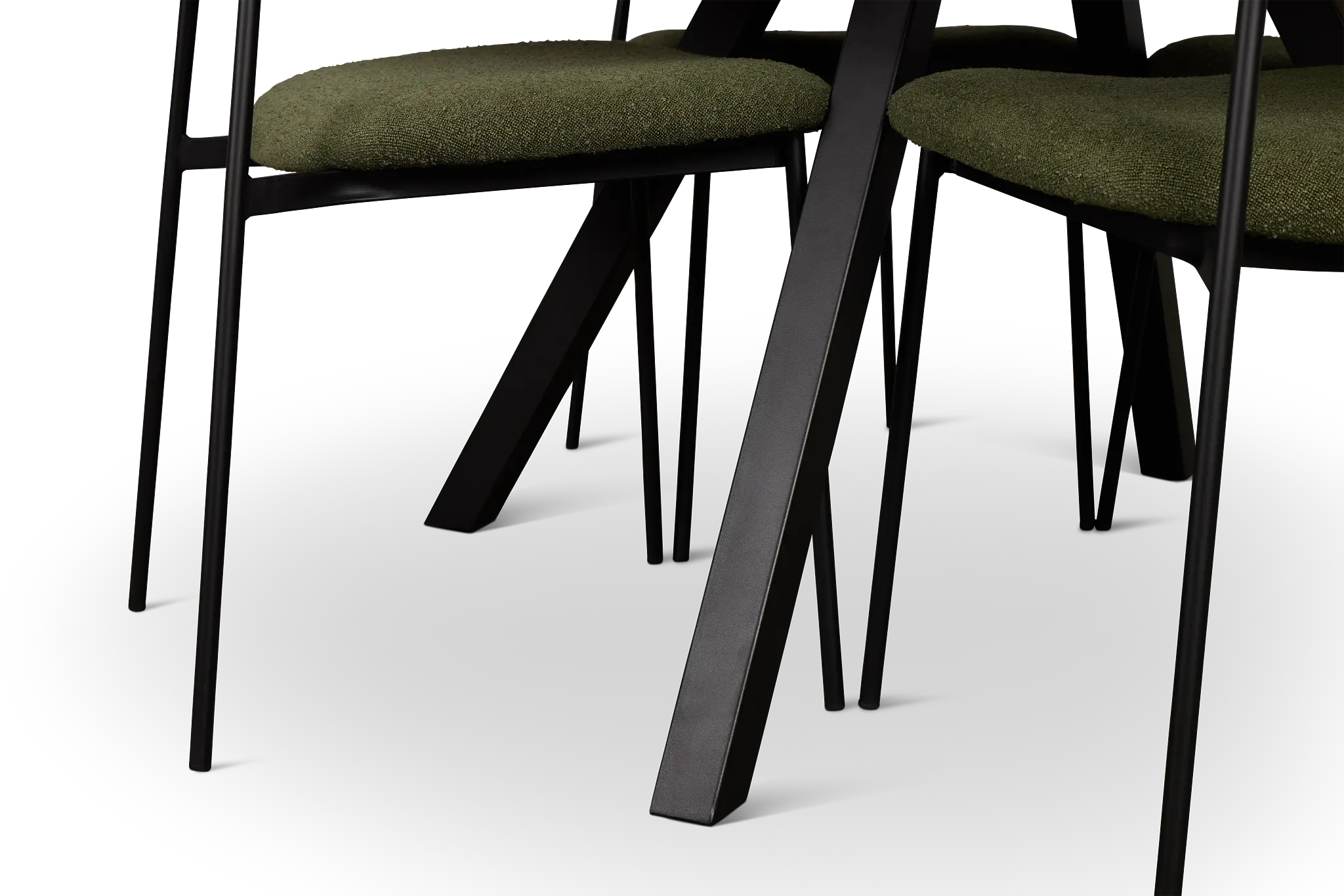 Lynden Light Tone Round Table & 4 Green Woven Upholstered Side Chairs Lynden Light Tone Round Table & 4 Green Woven Upholstered Side Chairs