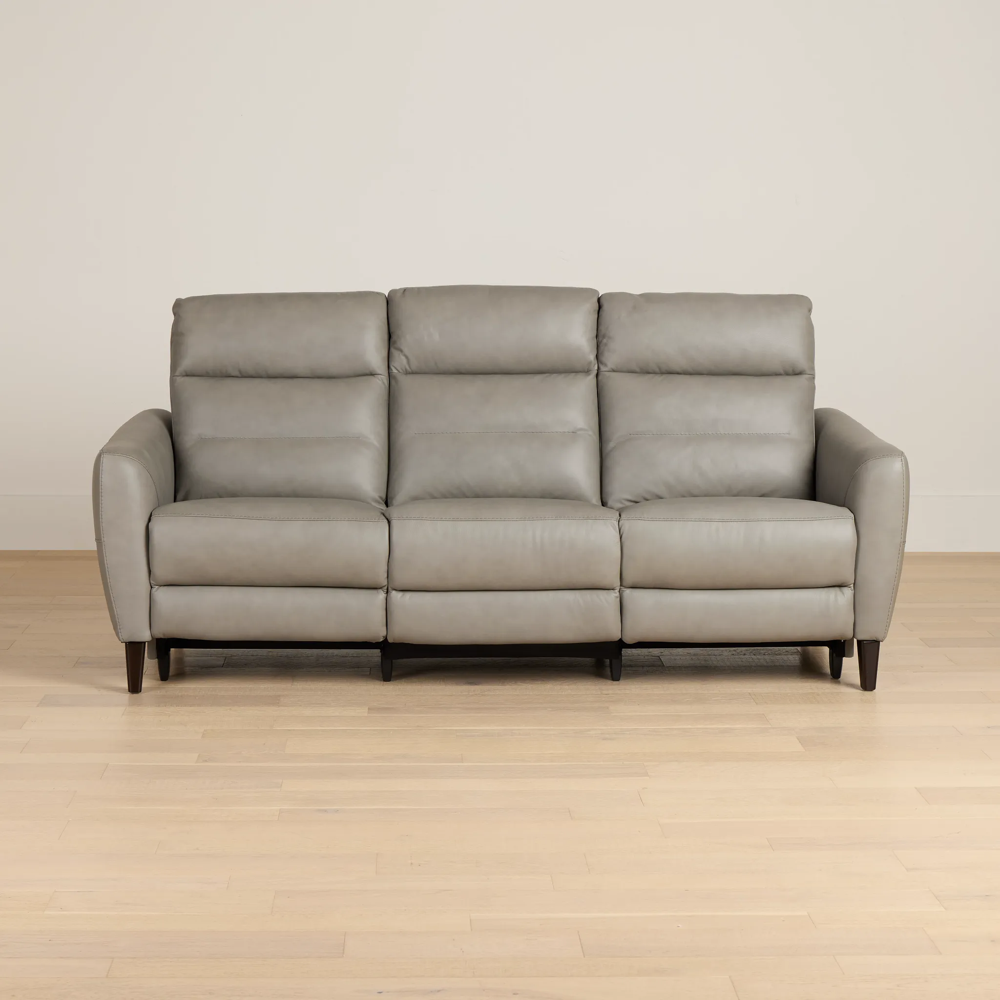 Keaton Gray Lthr/vinyl Power Reclining Sofa W/ Power Headrest