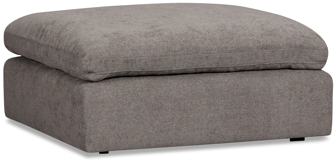 Drift Dark Gray Fabric Ottoman
