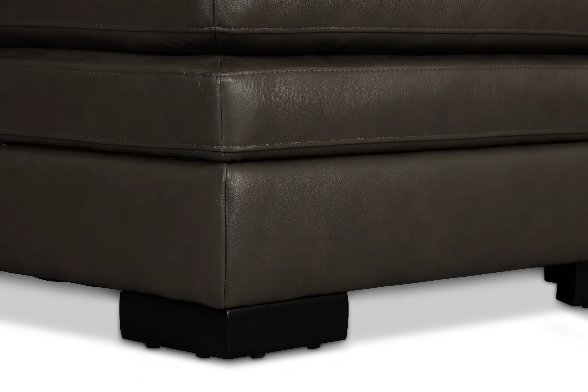 Braden Dark Gray Leather Storage Ottoman