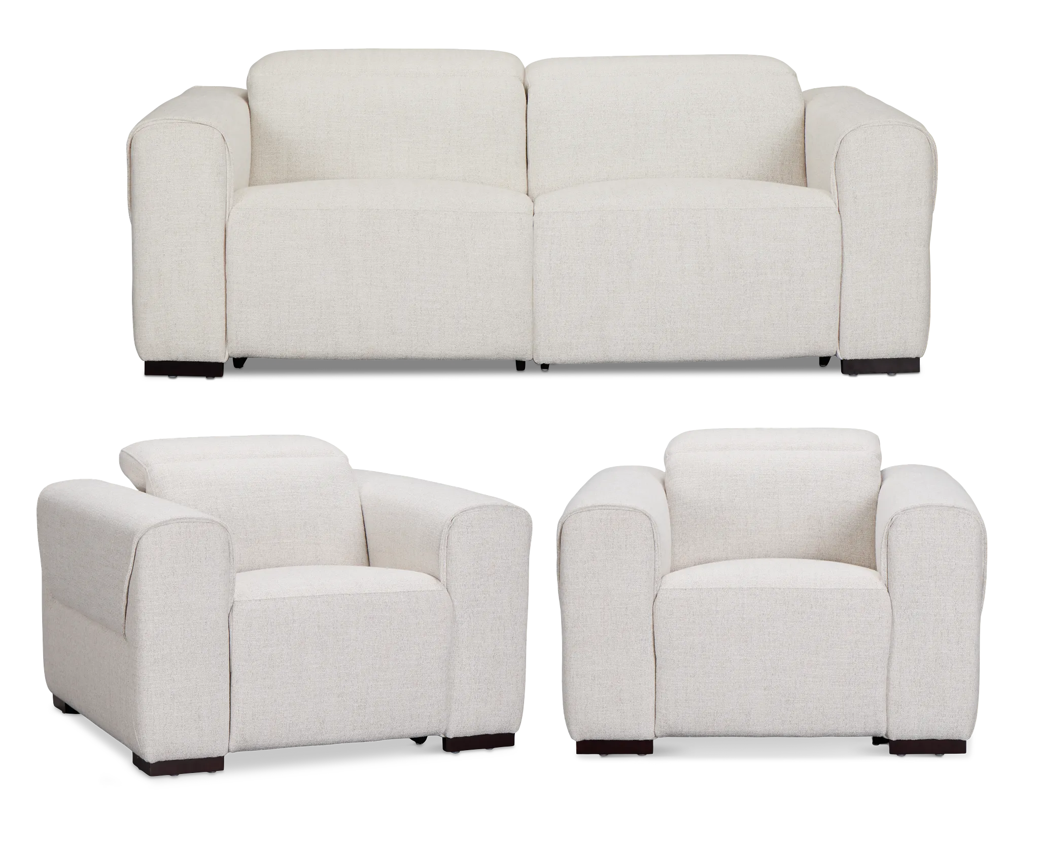 Ellis Light Beige Fabric Power Reclining Living Room