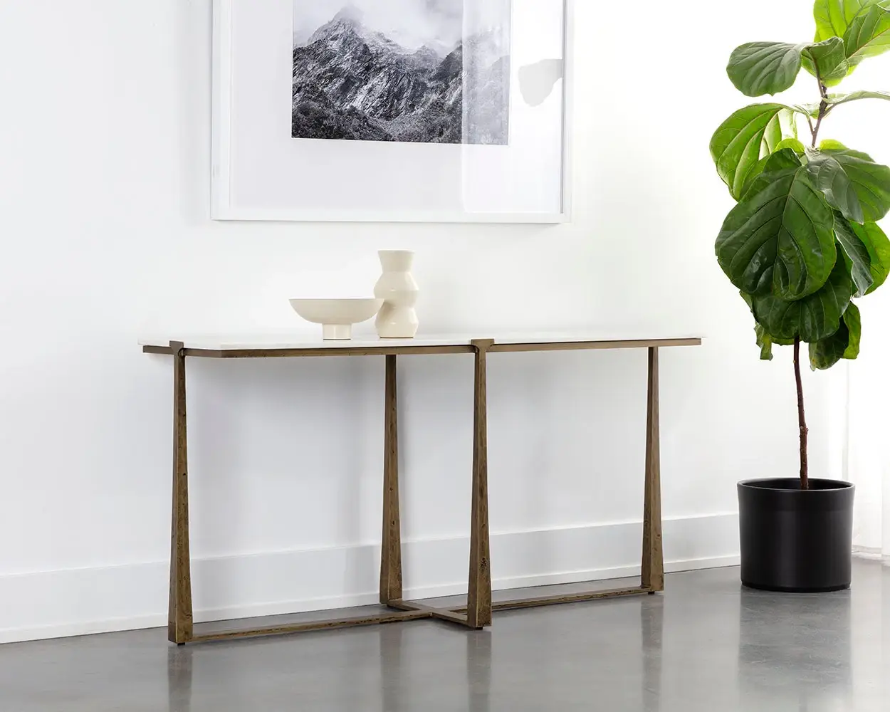 Cowart White Marble Console Table Cowart White Marble Console Table