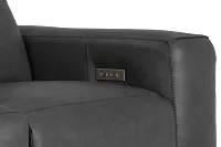 Elba Dark Gray Leather Small Dual Power Left Chaise Sectional