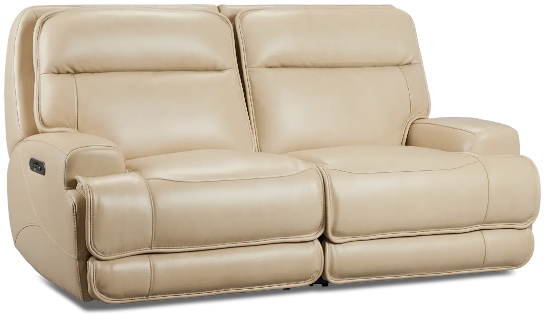 Casey Light Beige Lthr/vinyl Power Reclining Sofa Casey Light Beige Lthr/vinyl Power Reclining Sofa