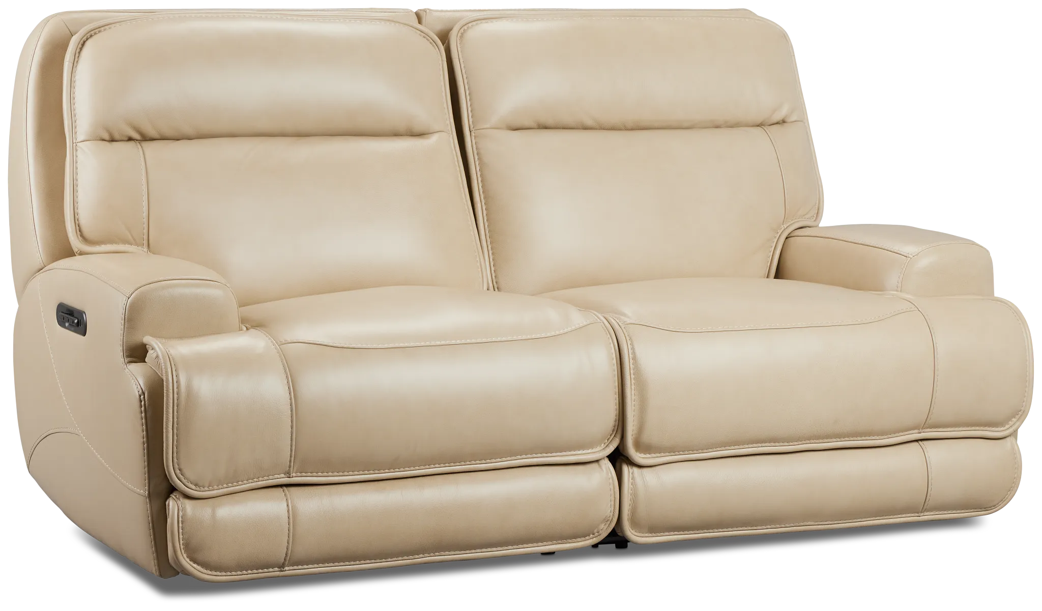 Casey Light Beige Lthr/vinyl Power Reclining Sofa