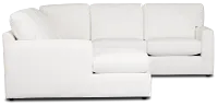 Rhodes White Fabric Medium Left Chaise Sectional