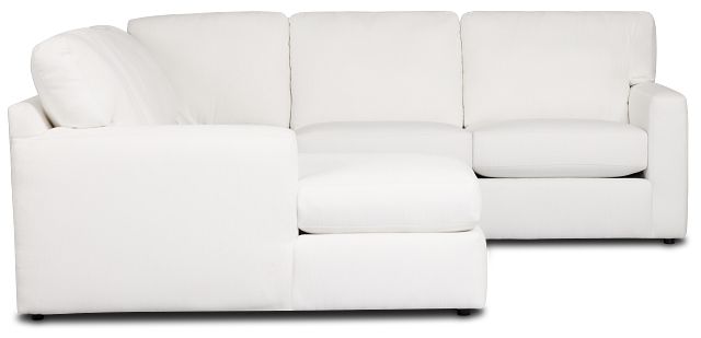 Rhodes White Fabric Medium Left Chaise Sectional