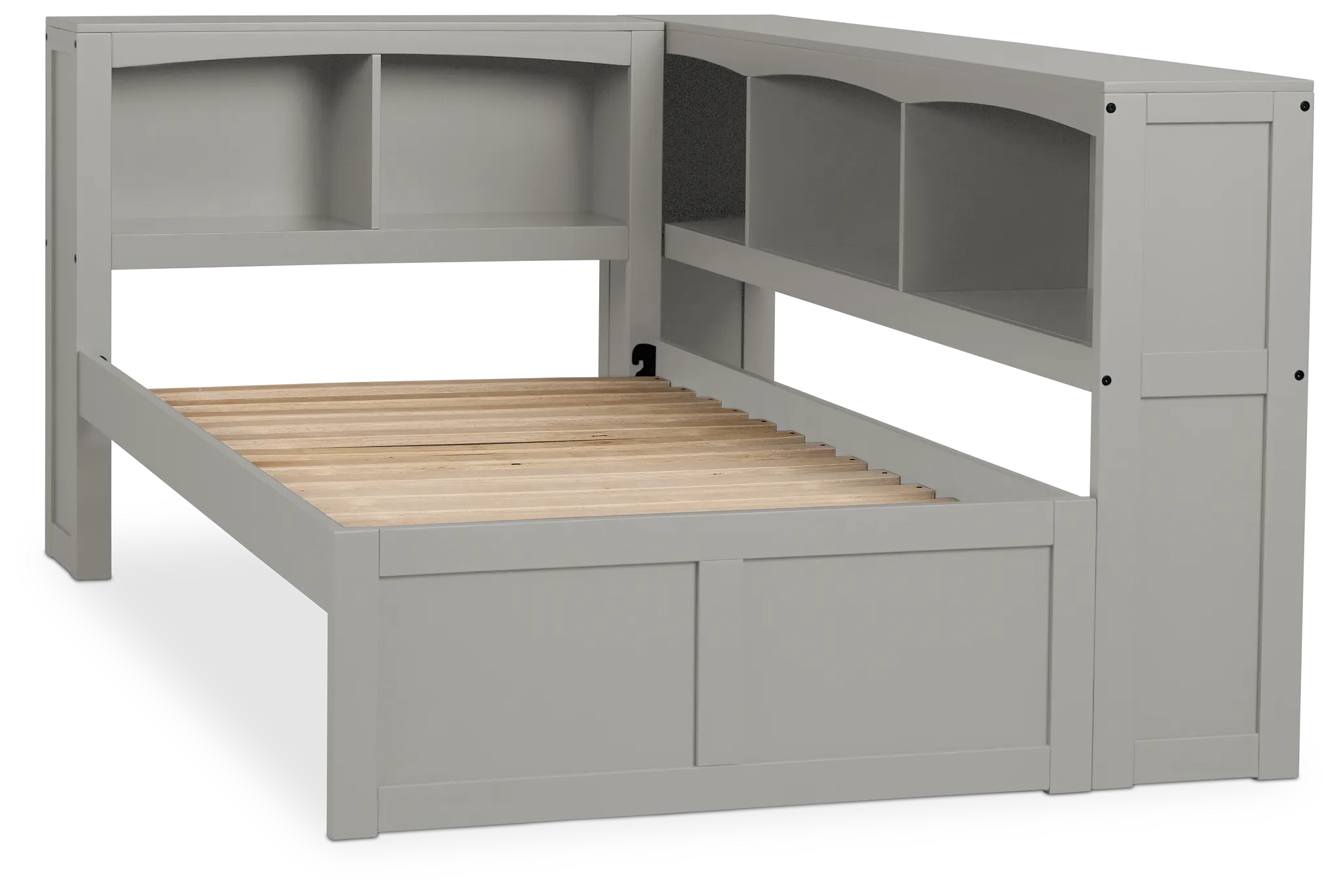 Charleston Gray Corner Bookcase Bed