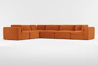 Destin Joya Orange Velvet 6-piece Modular Sectional