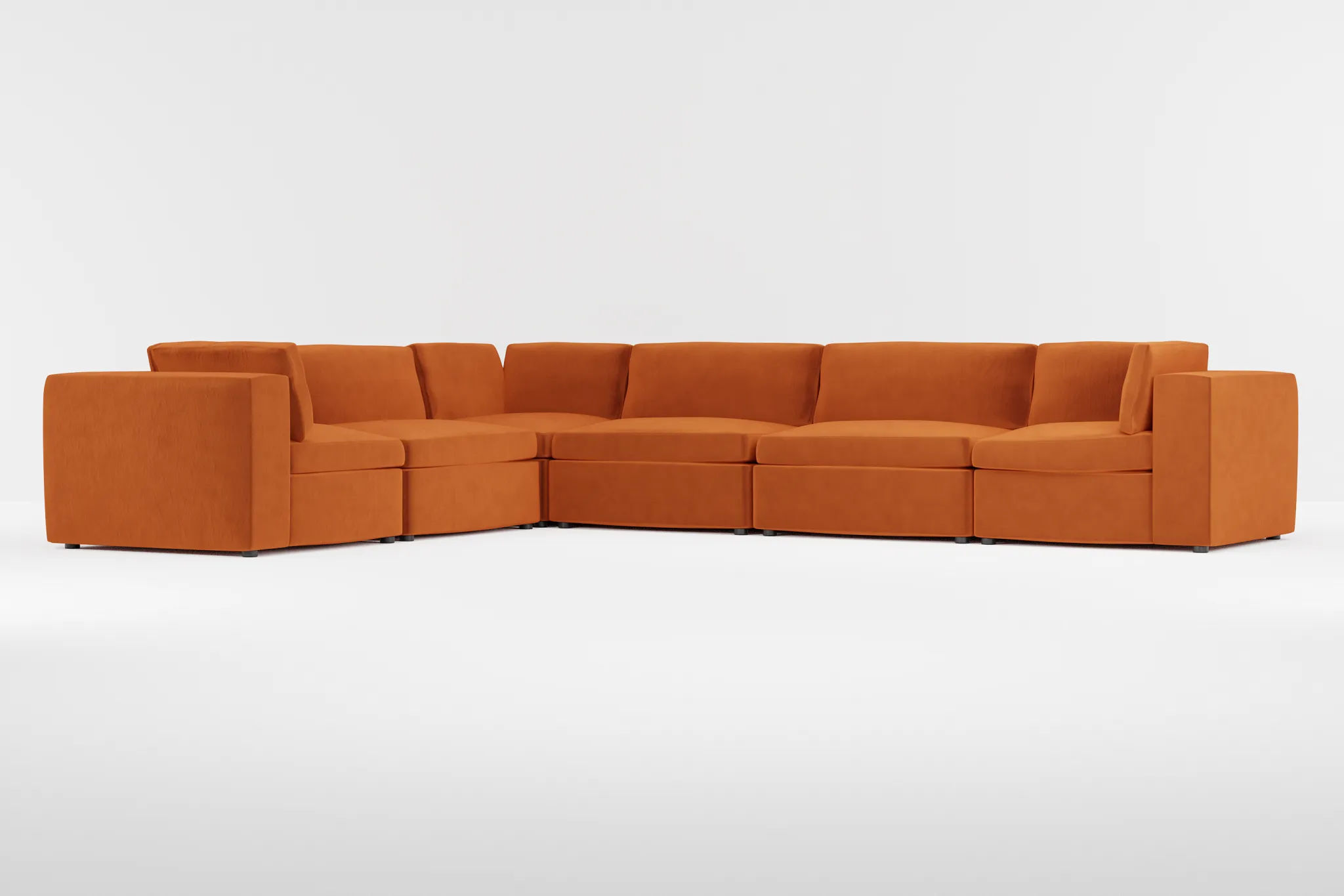 Destin Joya Orange Velvet 6-piece Modular Sectional