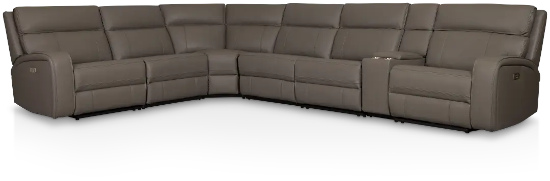 Rhett Gray Micro Large Two-arm Power Reclining Sectional Rhett Gray Micro Large Two-arm Power Reclining Sectional