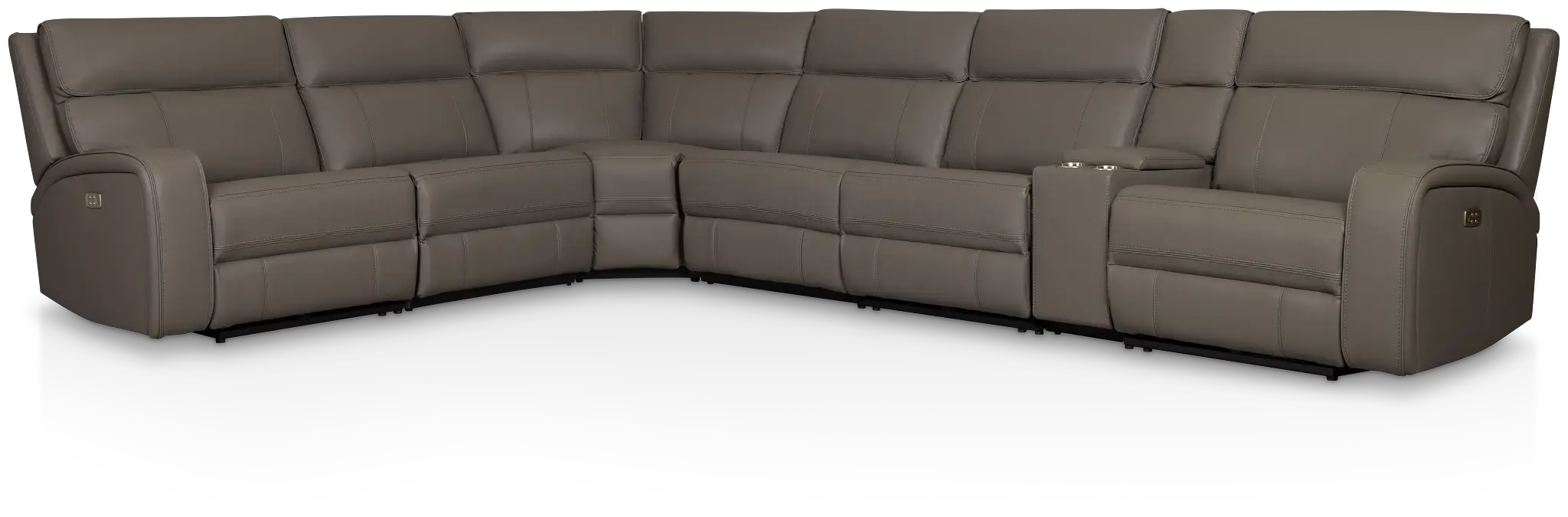 Rhett Gray Micro Large Two-arm Power Reclining Sectional Rhett Gray Micro Large Two-arm Power Reclining Sectional