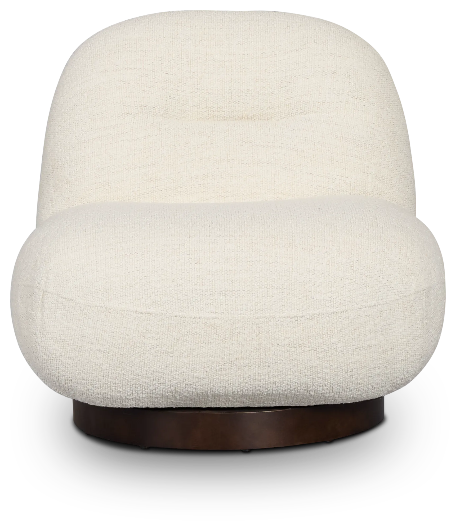 Aaliyah White Fabric Swivel Accent Chair