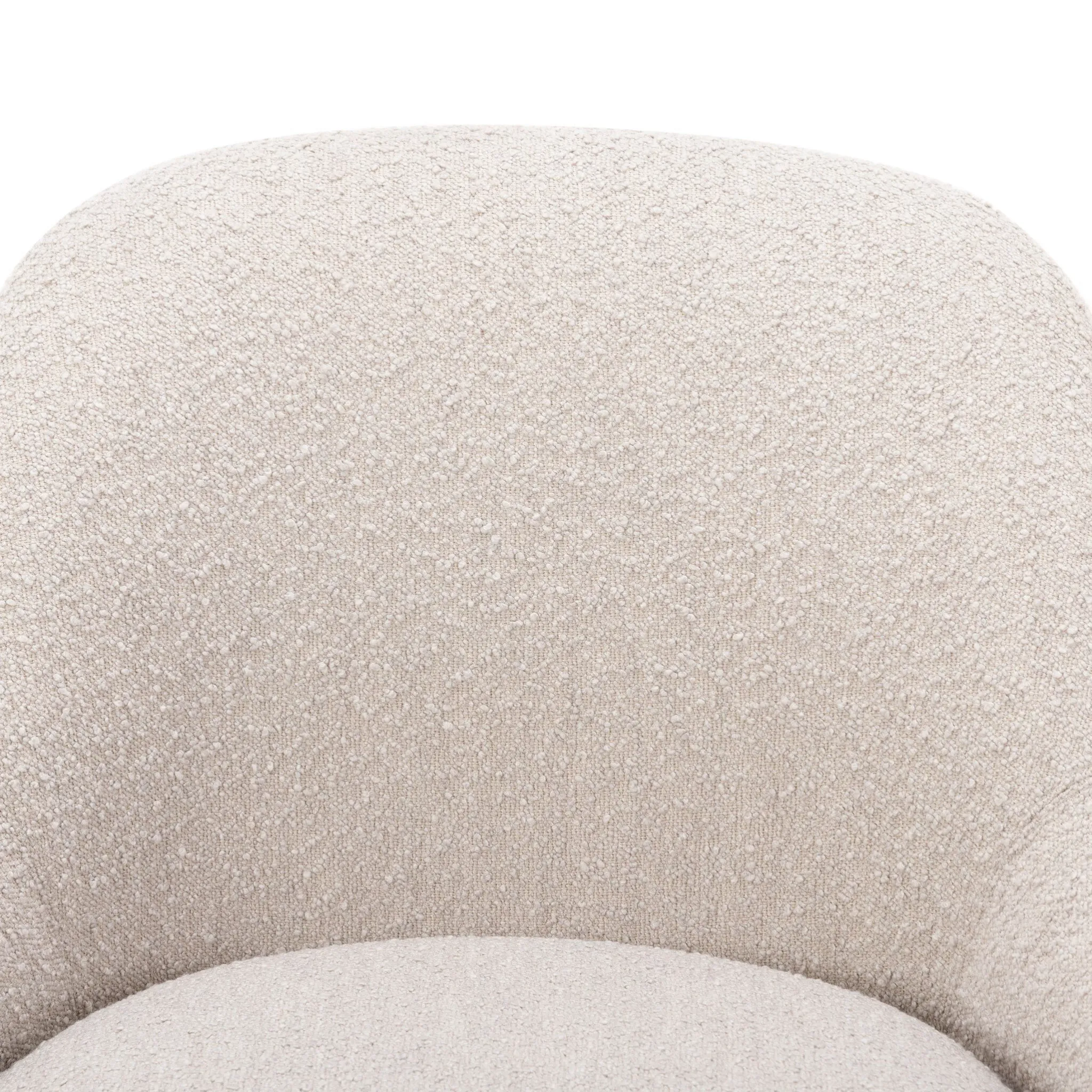 Lenin Light Beige Fabric Swivel Accent Chair