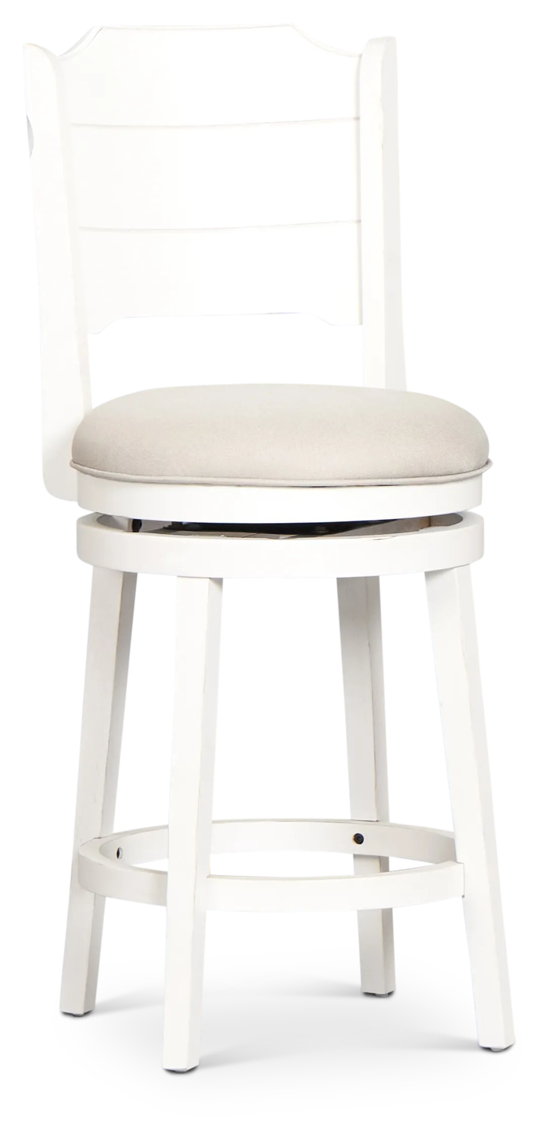 Sanibel Ivoryfabric 24" Upholstered Swivel Barstool