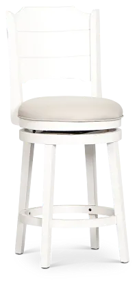 Sanibel Ivoryfabric 24" Upholstered Swivel Barstool
