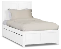 Charleston White Panel Bed With 2 Storage Drawers