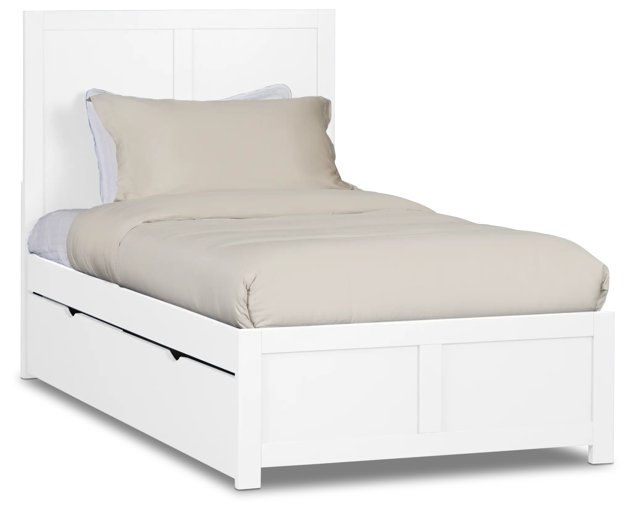 Charleston White Panel Bed With 2 Storage Drawers Charleston White Panel Bed With 2 Storage Drawers