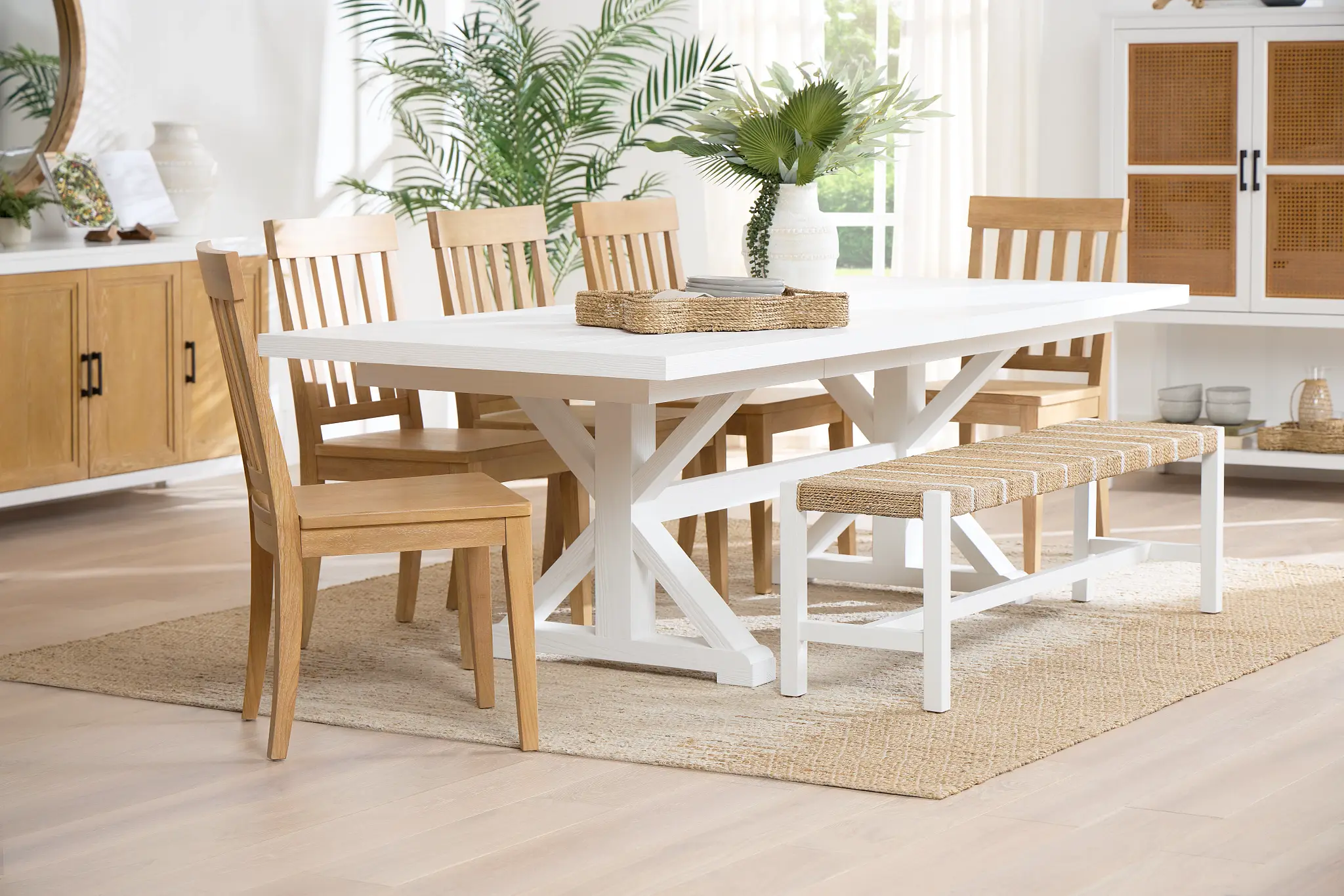 Nantucket Light Tone Woven Dining Bench Nantucket Light Tone Woven Dining Bench