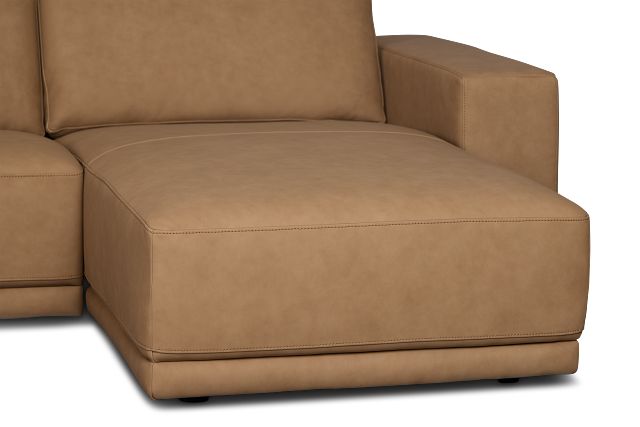 Kellan Light Brown Leather Small Right Chaise Sectional