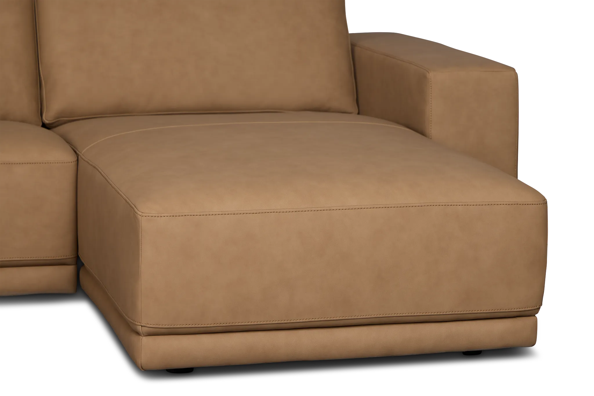 Kellan Light Brown Leather Small Right Chaise Sectional