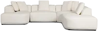 Catalina White Fabric Medium Left Chaise Sectional