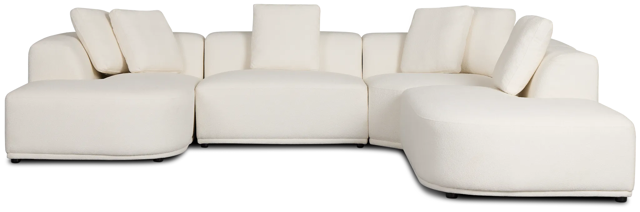 Catalina White Fabric Medium Left Chaise Sectional