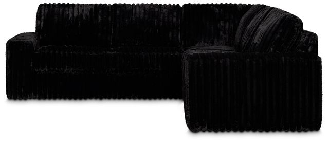 Teddy Black Fabric Small Two-arm Sectional