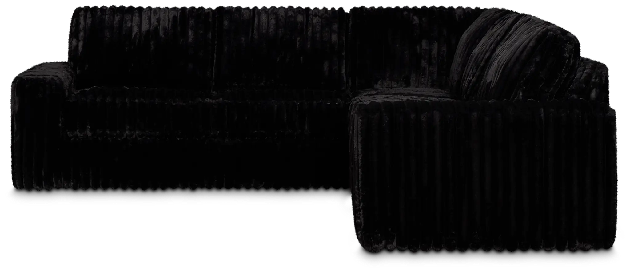 Teddy Black Fabric Small Two-arm Sectional Teddy Black Fabric Small Two-arm Sectional