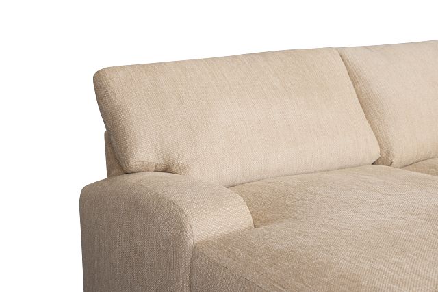Alpha Beige Fabric Medium Left Chaise Sectional