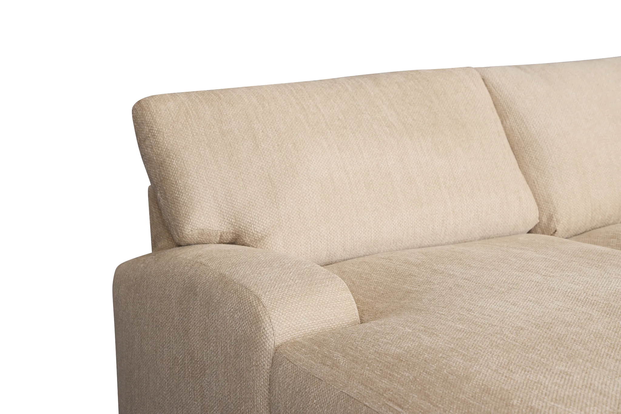 Alpha Beige Fabric Medium Left Chaise Sectional
