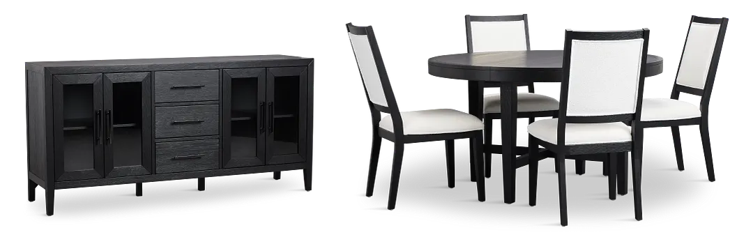 Alden Black Round Dining Room