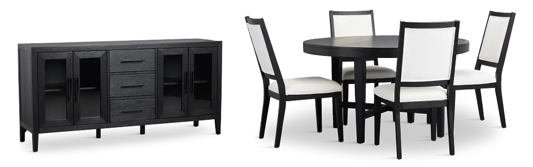 Alden Black Round Dining Room Alden Black Round Dining Room