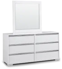 Doral White Dresser & Mirror