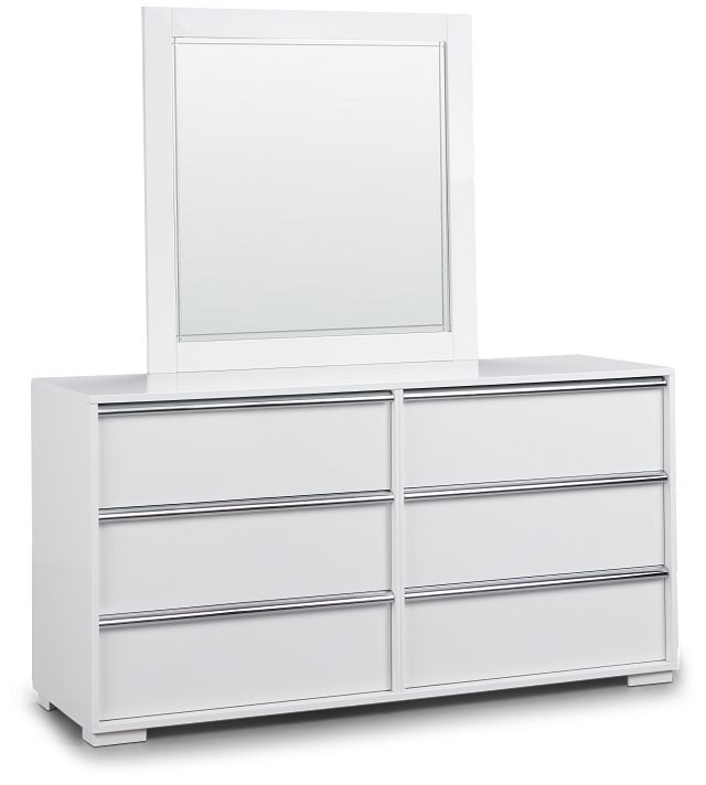 Doral White Dresser & Mirror