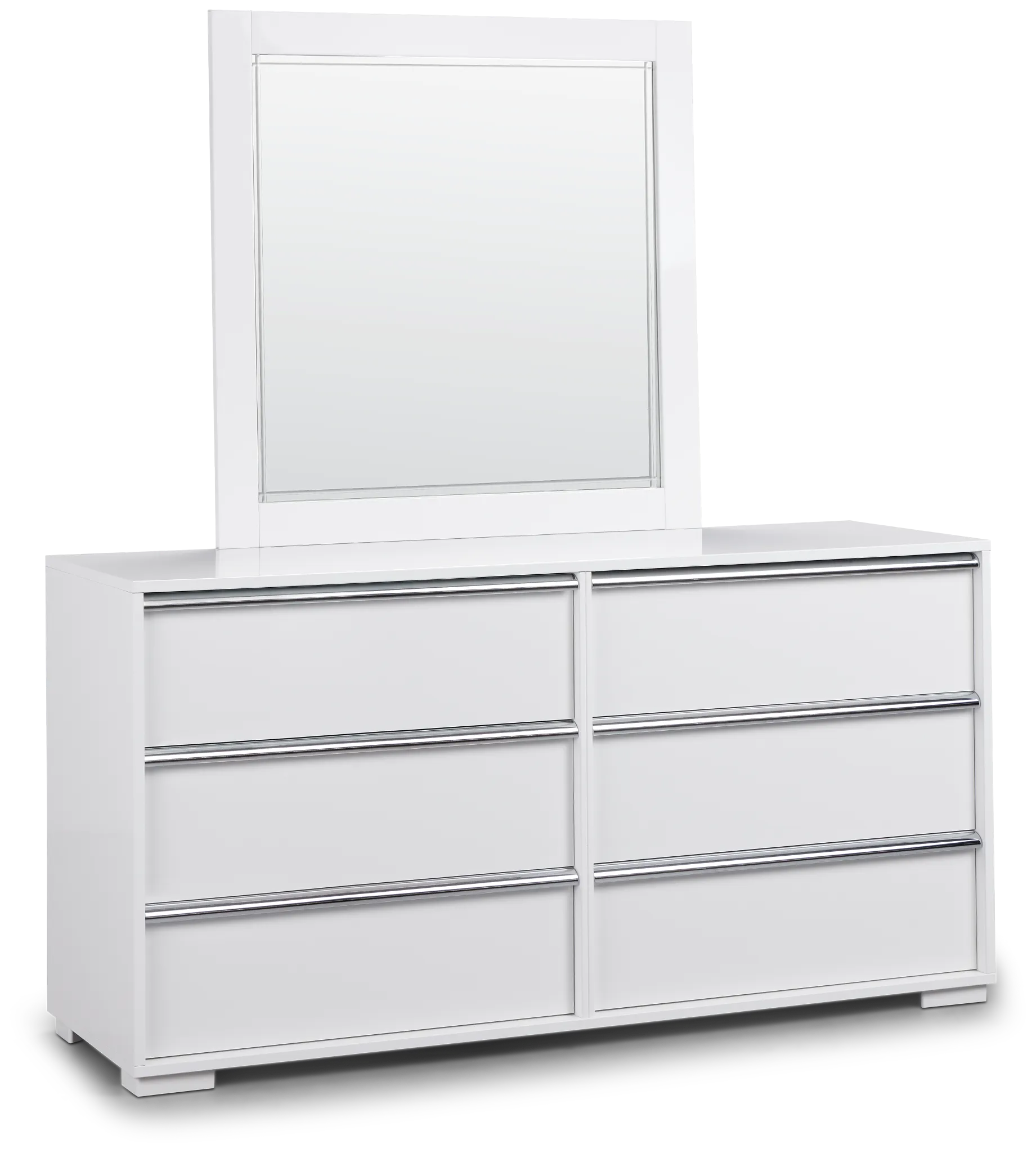 Doral White Dresser & Mirror