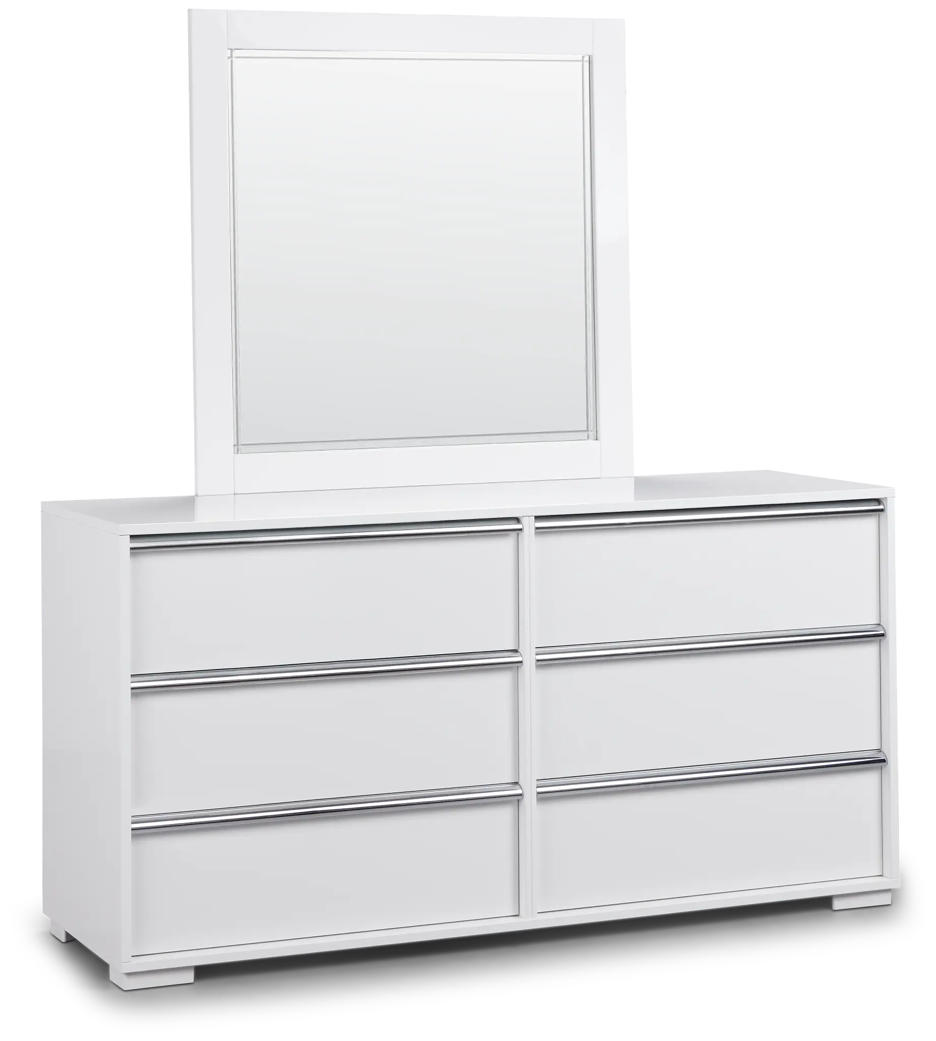 Doral White Dresser & Mirror Doral White Dresser & Mirror