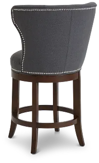 Cayden Dark Gray Fabric 24" Swivel Barstool