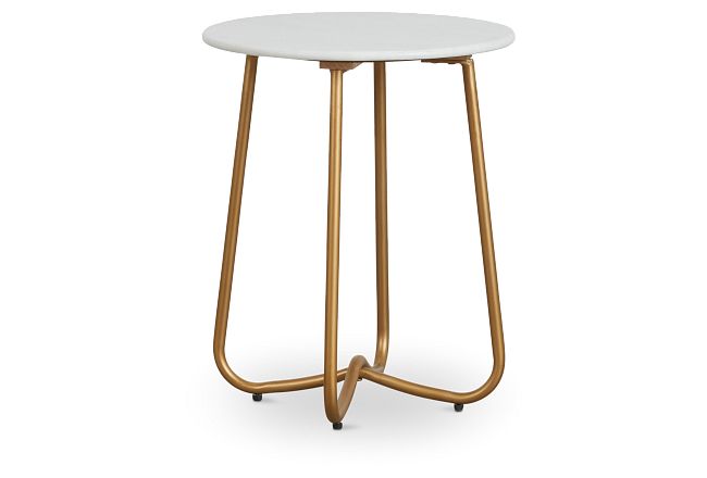 Ava Marble Gold Accent Table